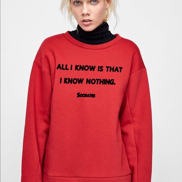 zara socrates sweatshirt